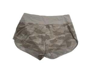 Athleta Mesh Racer Run Short Camo Cream Grey Size L